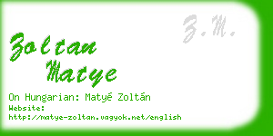 zoltan matye business card
